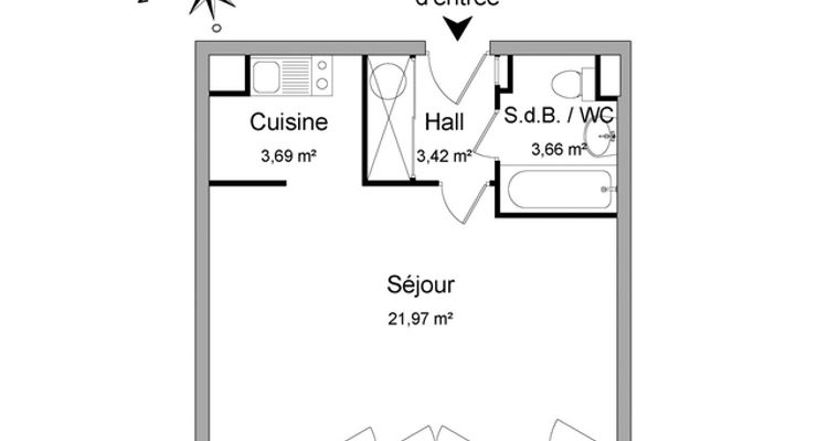 appartement 1 pièce à louer SAINT-ANDRE-LEZ-LILLE 59350 32.7 m²