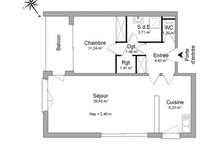 Vue n°2 Appartement 2 pièces T2 F2 à louer - Andresy (78570)