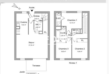 Vue n°2 Maison 4 pièces à vendre - TOULOUSE (31200) - 81.4 m²