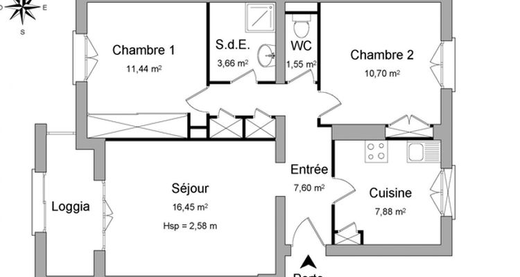 appartement 3 pièces à louer TOULON 83000 59.3 m²