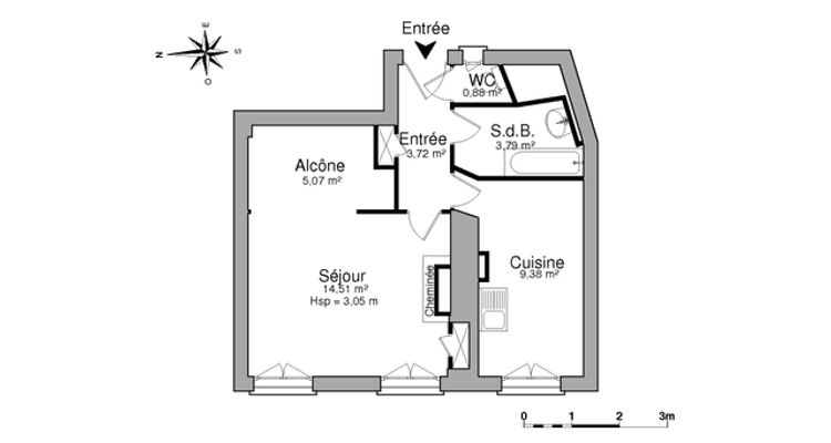 appartement 1 pièce à louer VILLEURBANNE 69100 37.4 m²