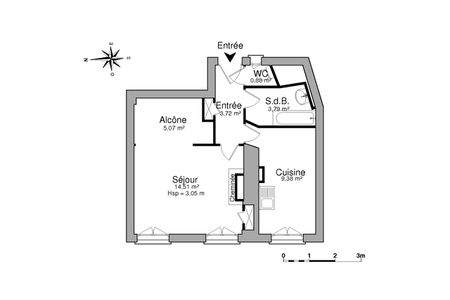 appartement 1 pièce à louer VILLEURBANNE 69100 37.4 m²