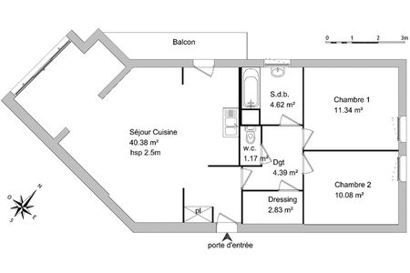 appartement 3 pièces à louer MONTPELLIER 34090 74.8 m²