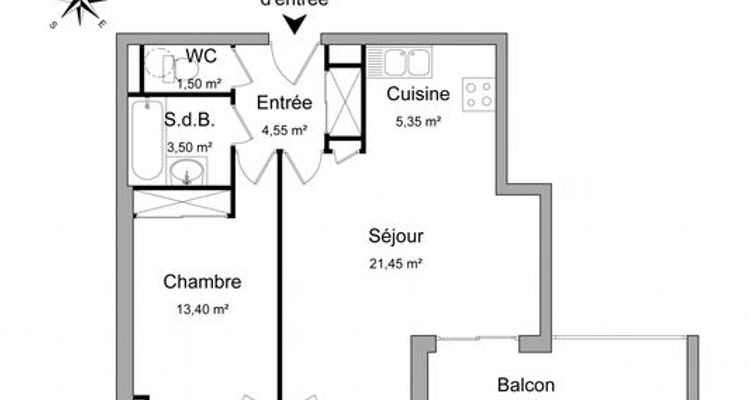 appartement 2 pièces à louer VANNES 56000 49.75 m²