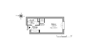 appartement 1 pièce à louer GRENOBLE 38000 19.21 m²