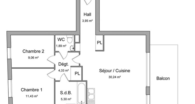 appartement 3 pièces à louer STRASBOURG 67100 66.2 m²