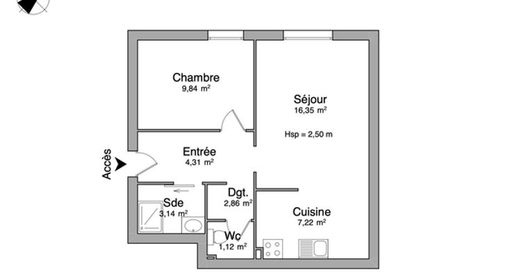 appartement 2 pièces à louer NOISIEL 77186 44.7 m²
