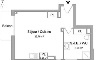 appartement 1 pièce à louer DOUVAINE 74140 34.51 m²