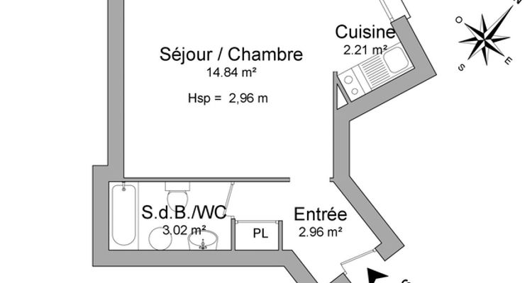 appartement-meuble 1 pièce à louer QUIMPER 29000 23 m²