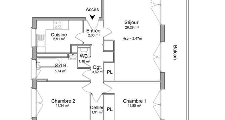 appartement 3 pièces à louer PESSAC 33600