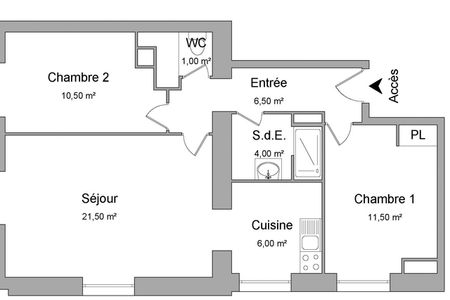 Vue n°3 Appartement 3 pièces T3 F3 à louer - Rouen (76000)