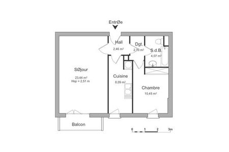 appartement 2 pièces à louer PONTOISE 95300 50.61 m²