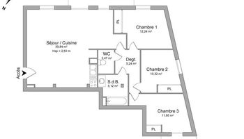 appartement 4 pièces à louer CENON 33150 87.03 m²