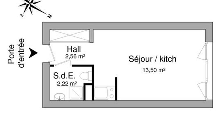 appartement 1 pièce à louer GRENOBLE 38000 18.28 m²