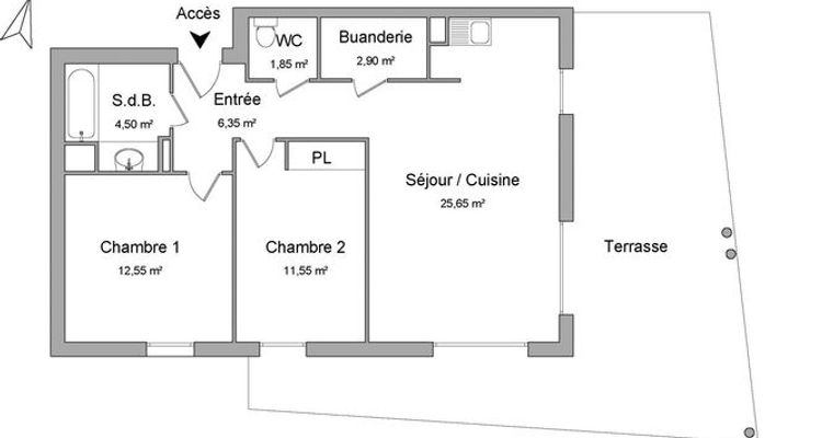 appartement 3 pièces à louer CANNES 06400 65.35 m²
