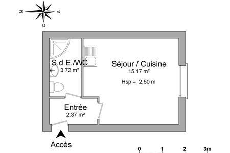 Appartement a louer bois-colombes - 1 pièce(s) - 21.3 m2 - Surfyn