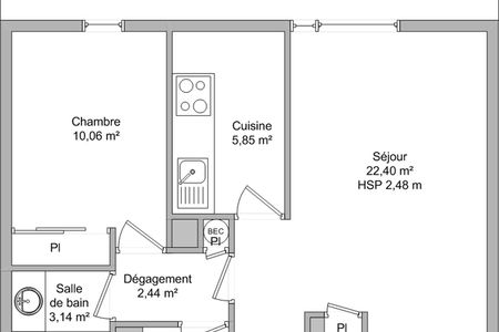 Vue n°3 Appartement 2 pièces T2 F2 à louer - Montfavet (84140)