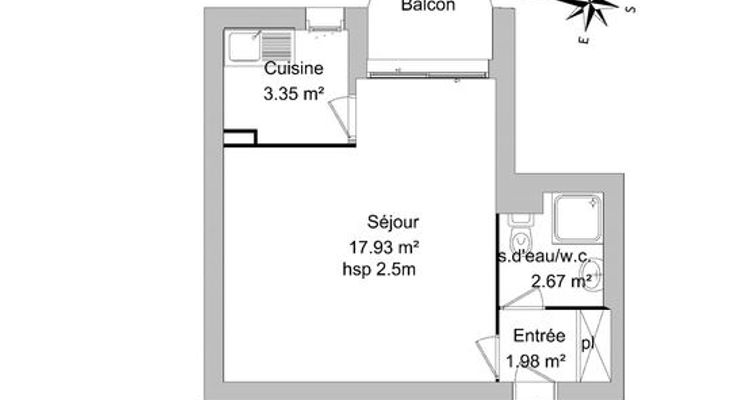 appartement 1 pièce à louer MONTPELLIER 34080 25.93 m²