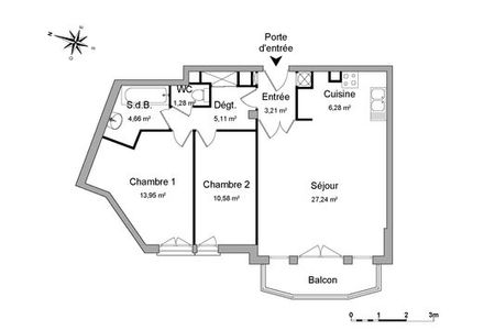 Vue n°3 Appartement 3 pièces à louer - LILLE (59000) - 72.3 m²