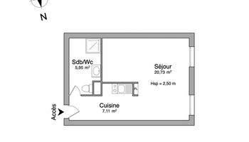 appartement 1 pièce à louer LOOS 59120 33.8 m²
