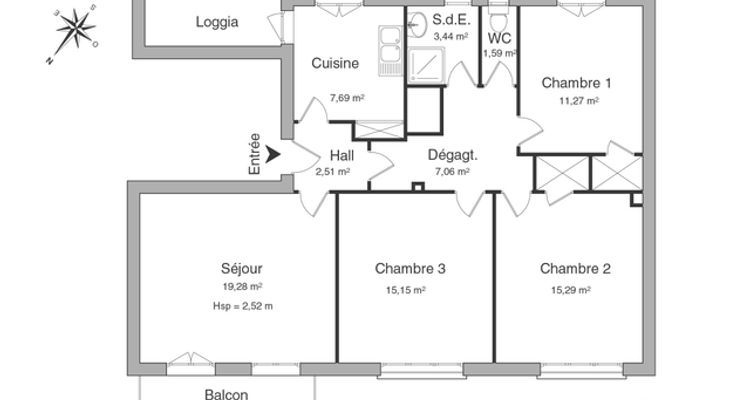 appartement 4 pièces à louer LE PEAGE DE ROUSSILLON 38550 83.3 m²