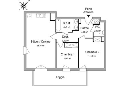 appartement 3 pièces à louer MONTPELLIER 34070 57.6 m²