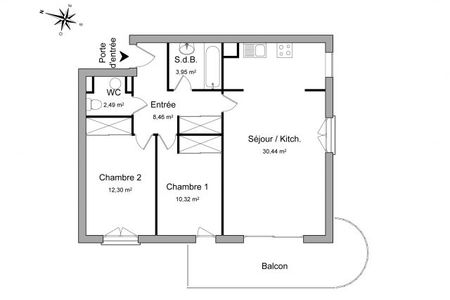 Vue n°2 Appartement 3 pièces à louer - SCIEZ (74140) - 67.96 m²