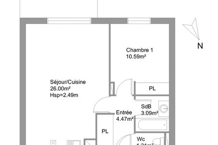 Vue n°2 Appartement 2 pièces T2 F2 à louer - Billere (64140)