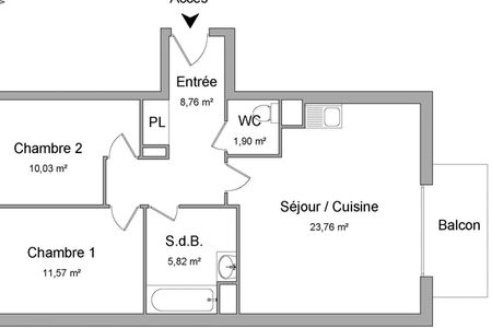 Vue n°3 Appartement 3 pièces T3 F3 à louer - Le Blanc Mesnil (93150)