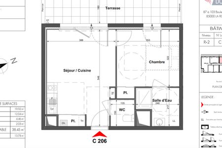 Vue n°3 Appartement 2 pièces T2 F2 à louer - La Roche Sur Yon (85000)