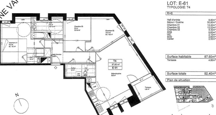 appartement 4 pièces à louer LILLE 59000 87.6 m²