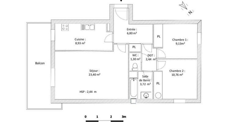 Vue n°1 Appartement 3 pièces T3 F3 à louer - Balma (31130)