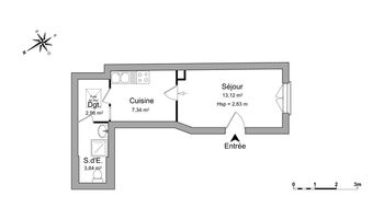 appartement 1 pièce à louer ROUEN 76000 27.3 m²