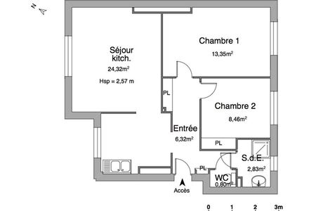 Vue n°2 Appartement 3 pièces T3 F3 à louer - Brest (29200)