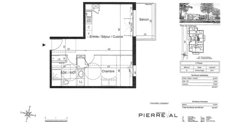 Vue n°1 Appartement 2 pièces T2 F2 à louer - Le Mee Sur Seine (77350)