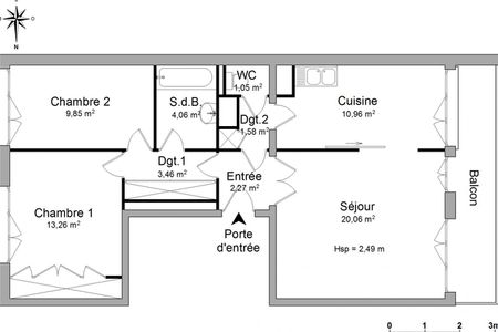 Vue n°2 Appartement 3 pièces T3 F3 à louer - Argenteuil (95100)