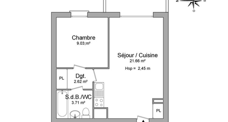 appartement 2 pièces à louer FLORANGE 57190 37 m²
