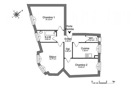 Vue n°3 Appartement 3 pièces à louer - REIMS (51100) - 57.02 m²