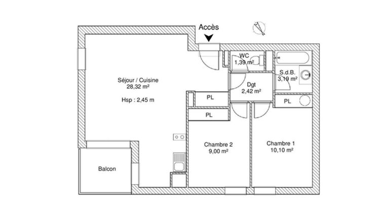 appartement 3 pièces à louer AUTERIVE 31190 54.4 m²