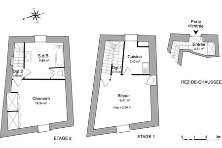 maison 2 pièces à louer ROMANS-SUR-ISERE 26100 55.9 m²