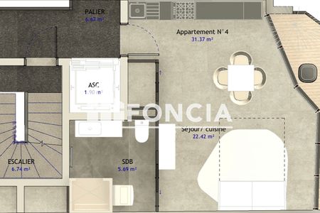 Vue n°2 Studio T1 F1 à vendre - Sceaux (92330)