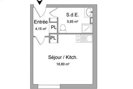 Vue n°3 Studio à louer - EVREUX (27000) - 28.8 m²