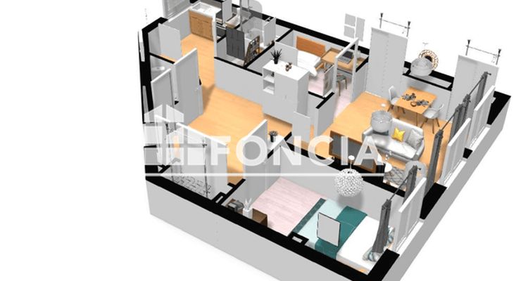 appartement 2 pièces à vendre LYON 7ᵉ 69007 56.38 m²