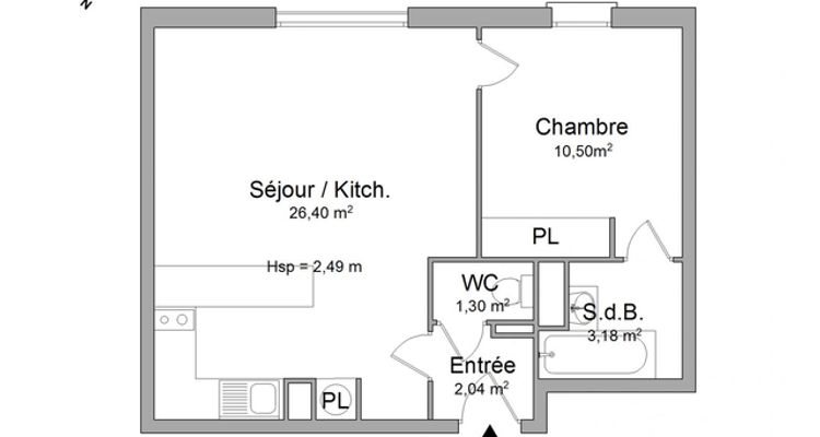 appartement 2 pièces à louer TOULOUSE 31400 43.4 m²