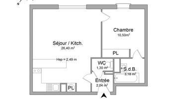 appartement 2 pièces à louer TOULOUSE 31400 43.4 m²