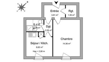 appartement 2 pièces à louer COURBEVOIE 92400 33.98 m²