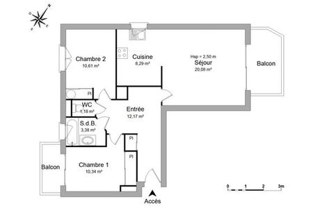 Vue n°2 Appartement 3 pièces à louer - DOUVAINE (74140) - 66.05 m²