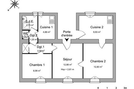 Vue n°3 Appartement 3 pièces à louer - Clermont-ferrand (63000) 447 €/mois cc