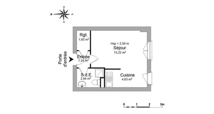 appartement 1 pièce à louer LIMOGES 87000 23.8 m²