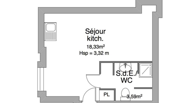 appartement 1 pièce à louer TOURS 37000 21.9 m²